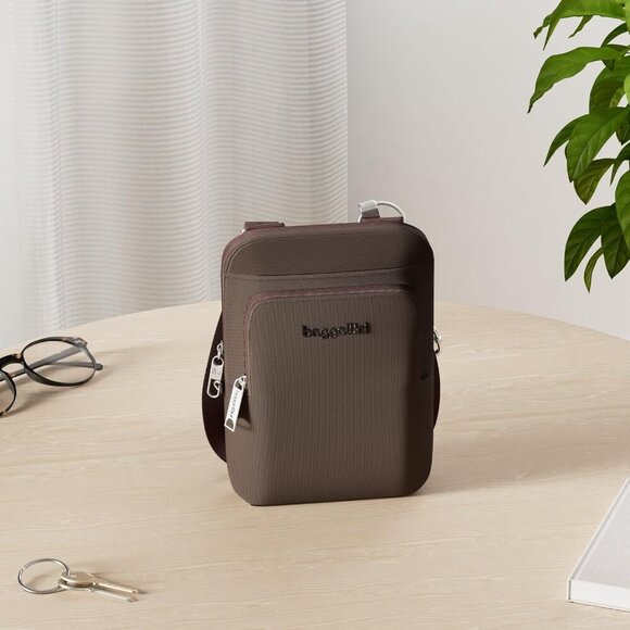 Baggallini Womens Securtex Anti-Theft Activity Crossbody Bag Cross Body Woodrose - Picture 2 of 7